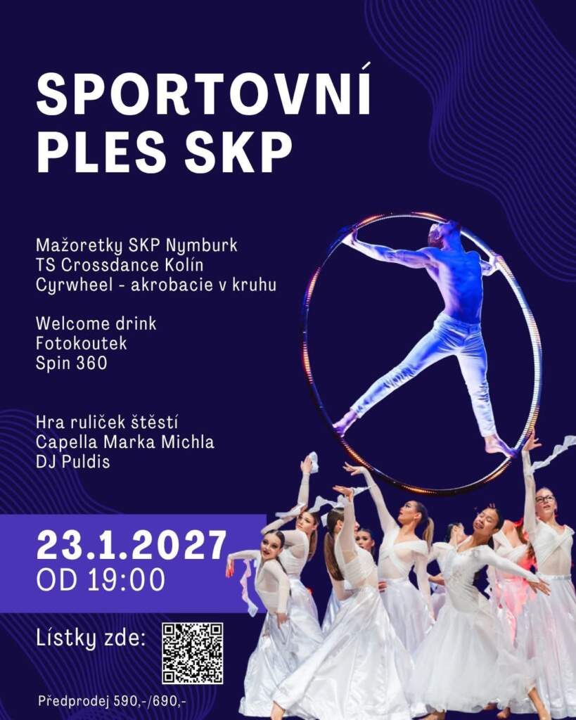 Plakát Sportovního plesu SKP Nymburk 23. 1. 2027 od 19:00